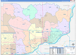 Scott County, IA Wall Map Color Cast Style 2026