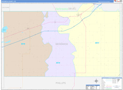 Sedgwick County, CO Wall Map Color Cast Style 2024