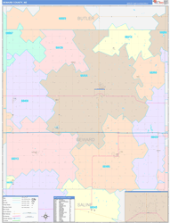 Seward County, NE Wall Map Color Cast Style 2024