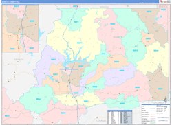 Shasta County, CA Wall Map Color Cast Style 2024