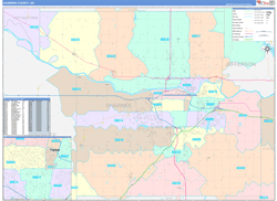 Shawnee County, KS Wall Map Color Cast Style 2024