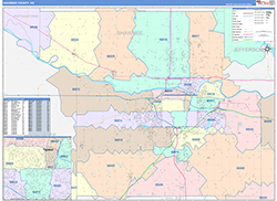 Shawnee County, KS Wall Map Color Cast Style 2026