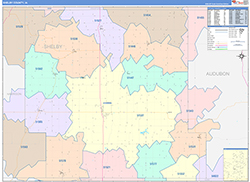 Shelby County, IA Wall Map Color Cast Style 2026