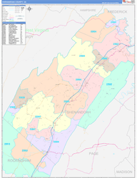 Shenandoah County, VA Wall Map Color Cast Style 2024
