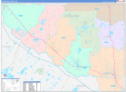 Sherburne County, MN Wall Map Color Cast Style 2024