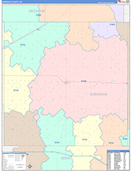 Sheridan County, KS Wall Map Color Cast Style 2026