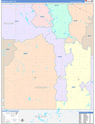 Sheridan County, ND Wall Map Color Cast Style 2026