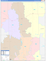 Sheridan County, NE Wall Map Color Cast Style 2024