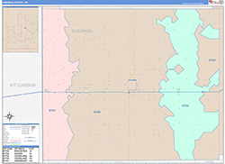Sherman County, KS Wall Map Color Cast Style 2026