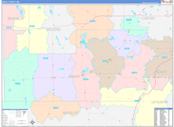 Sibley County, MN Wall Map Color Cast Style 2024