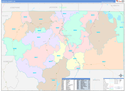 Siskiyou County, CA Wall Map Color Cast Style 2024
