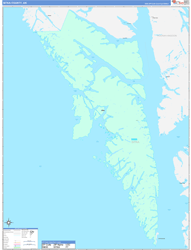 SitkaBorough (County), AK Wall Map Color Cast Style 2024
