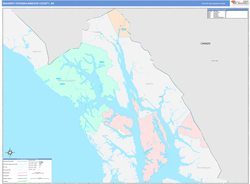 Skagway-Hoonah-AngoonBorough (County), AK Wall Map Color Cast Style 2025