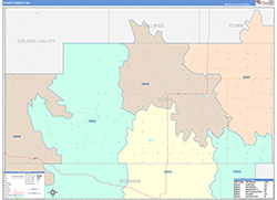 Slope County, ND Wall Map Color Cast Style 2026