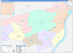 Snyder County, PA Wall Map Color Cast Style 2024