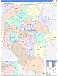 Spartanburg County, SC Wall Map Color Cast Style 2026