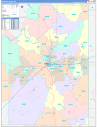 Spokane County, WA Wall Map Color Cast Style 2024