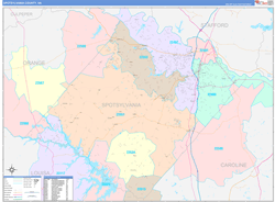 Spotsylvania Color Cast<br>Wall Map