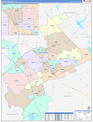 Stanislaus County, CA Wall Map Color Cast Style 2026