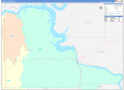 Stanley County, SD Wall Map Color Cast Style 2024