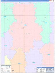 Stanton County, NE Wall Map Color Cast Style 2024