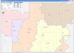 Stark County, IL Wall Map Color Cast Style 2026