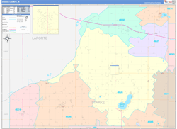 Starke County, IN Wall Map Color Cast Style 2024