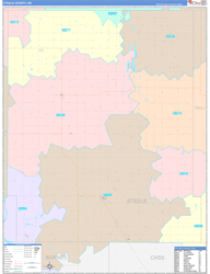 Steele County, ND Wall Map Color Cast Style 2023