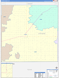 Stevens County, KS Wall Map Color Cast Style 2026