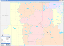 Stevens County, MN Wall Map Color Cast Style 2024
