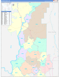 Stevens County, WA Wall Map Color Cast Style 2024