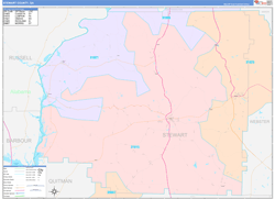 Stewart County, GA Wall Map Color Cast Style 2024