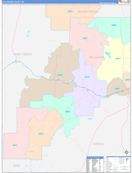 Stillwater County, MT Wall Map Color Cast Style 2023