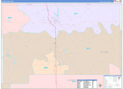 Stone County, MS Wall Map Color Cast Style 2024