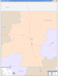 Stonewall County, TX Wall Map Color Cast Style 2024
