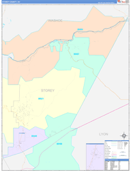 Storey County, NV Wall Map Color Cast Style 2024