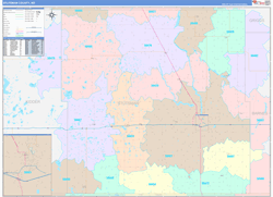 Stutsman County, ND Wall Map Color Cast Style 2023