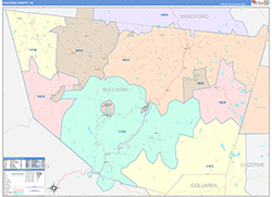 Sullivan County, PA Wall Map Color Cast Style 2026