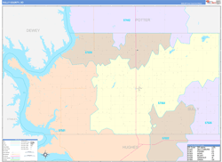 Sully County, SD Wall Map Color Cast Style 2024