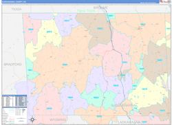 Susquehanna County, PA Wall Map Color Cast Style 2024