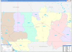 Swift County, MN Wall Map Color Cast Style 2024