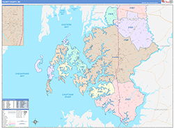 Talbot County, MD Wall Map Color Cast Style 2026