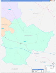 Taliaferro County, GA Wall Map Color Cast Style 2024