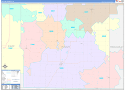 Taylor County, IA Wall Map Color Cast Style 2024