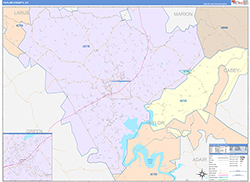 Taylor County, KY Wall Map Color Cast Style 2026