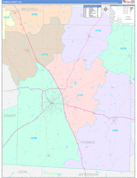 Thomas County, GA Wall Map Color Cast Style 2024