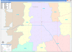 Thomas County, KS Wall Map Color Cast Style 2024