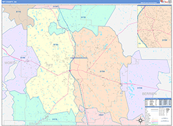 Tift County, GA Wall Map Color Cast Style 2026