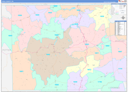 Tioga County, PA Wall Map Color Cast Style 2024