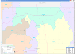 Todd County, SD Wall Map Color Cast Style 2024